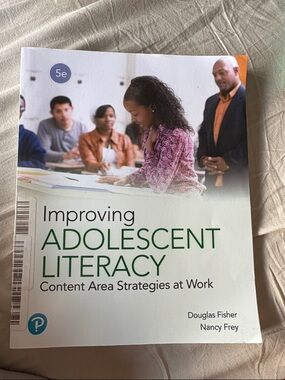 Pearson Improving Adolescent Literacy — White & Green Cover with Classroom Photo